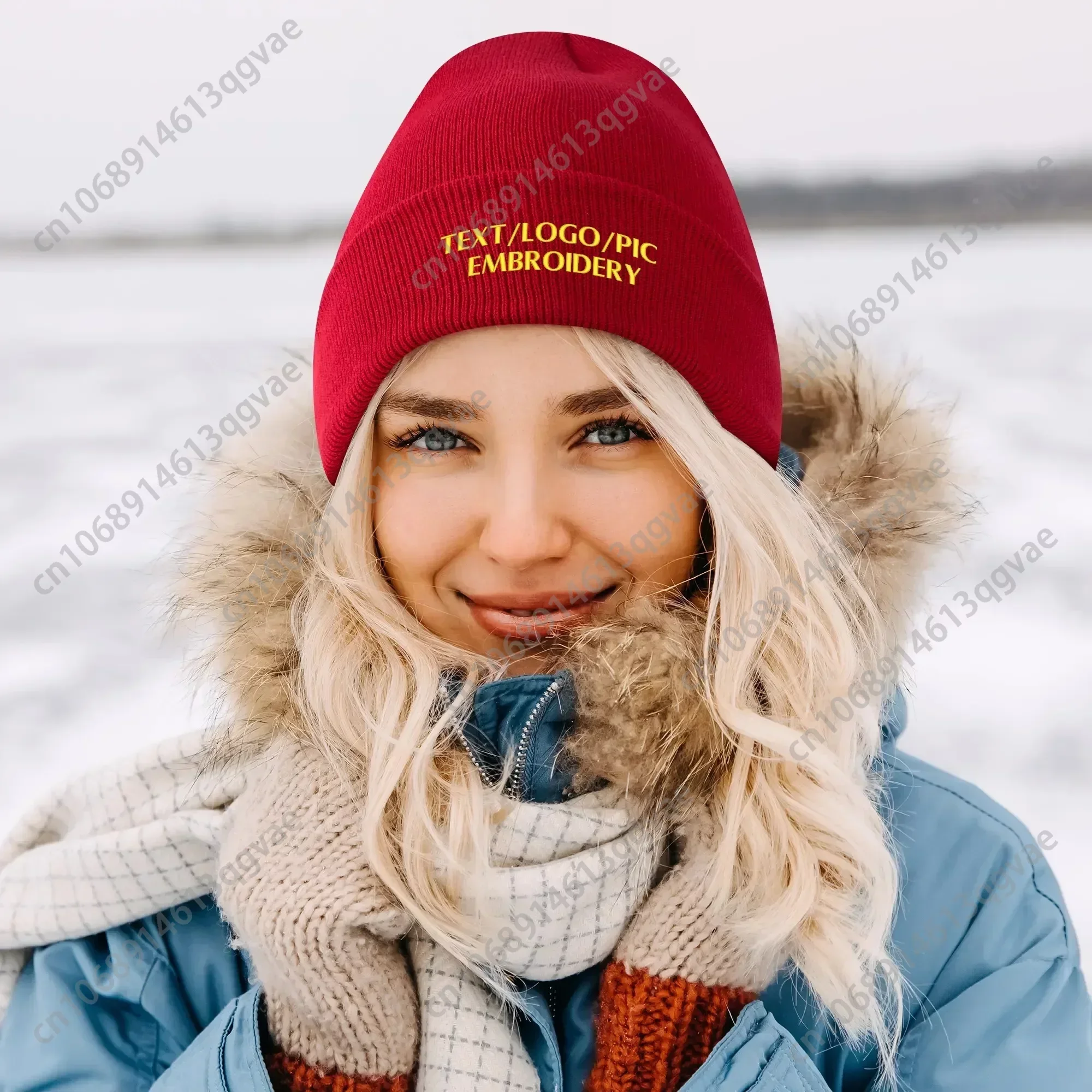 Gorro bordado personalizado para homens e mulheres, Chapéus Hip Hop, Crânio de malha personalizado, Pulôver quente, Bonés personalizados, Inverno