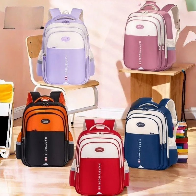 

New Children's Burden-reducing Backpack Boys Girls Lightweight Backpack Student Large-capacity Double-shoulder Backpack Kids Bag