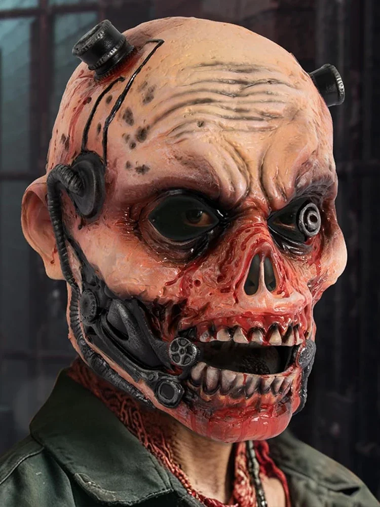 ハロウィンコスプレヘッドギアリアルな怖いゾンビマスク3Dステレオノベルティゴーストマスク面白い悪魔死神マスクドレスアップ小道具