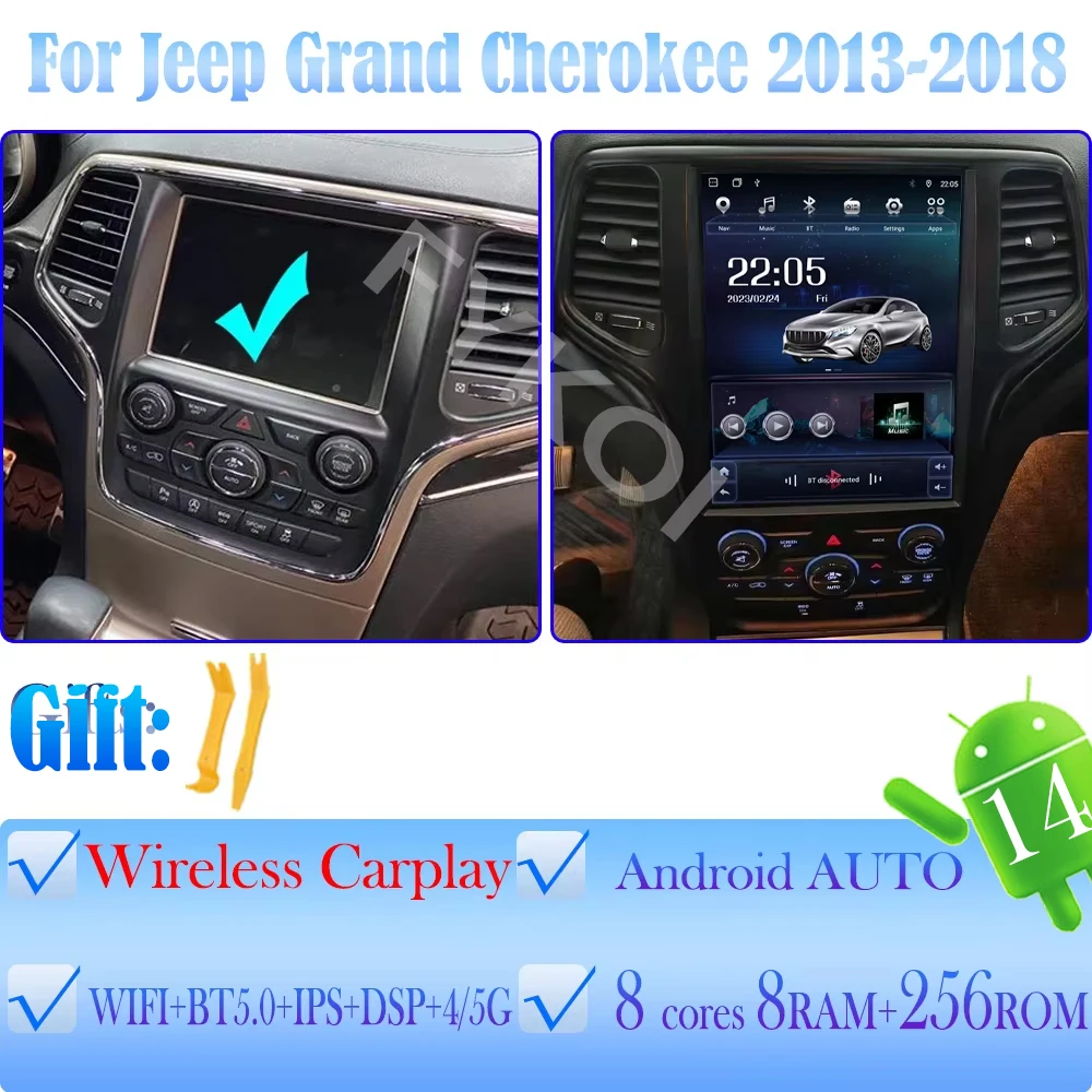 ジープ グランドチェロキー 2013-2018用 Android 15 カーラジオ 車載