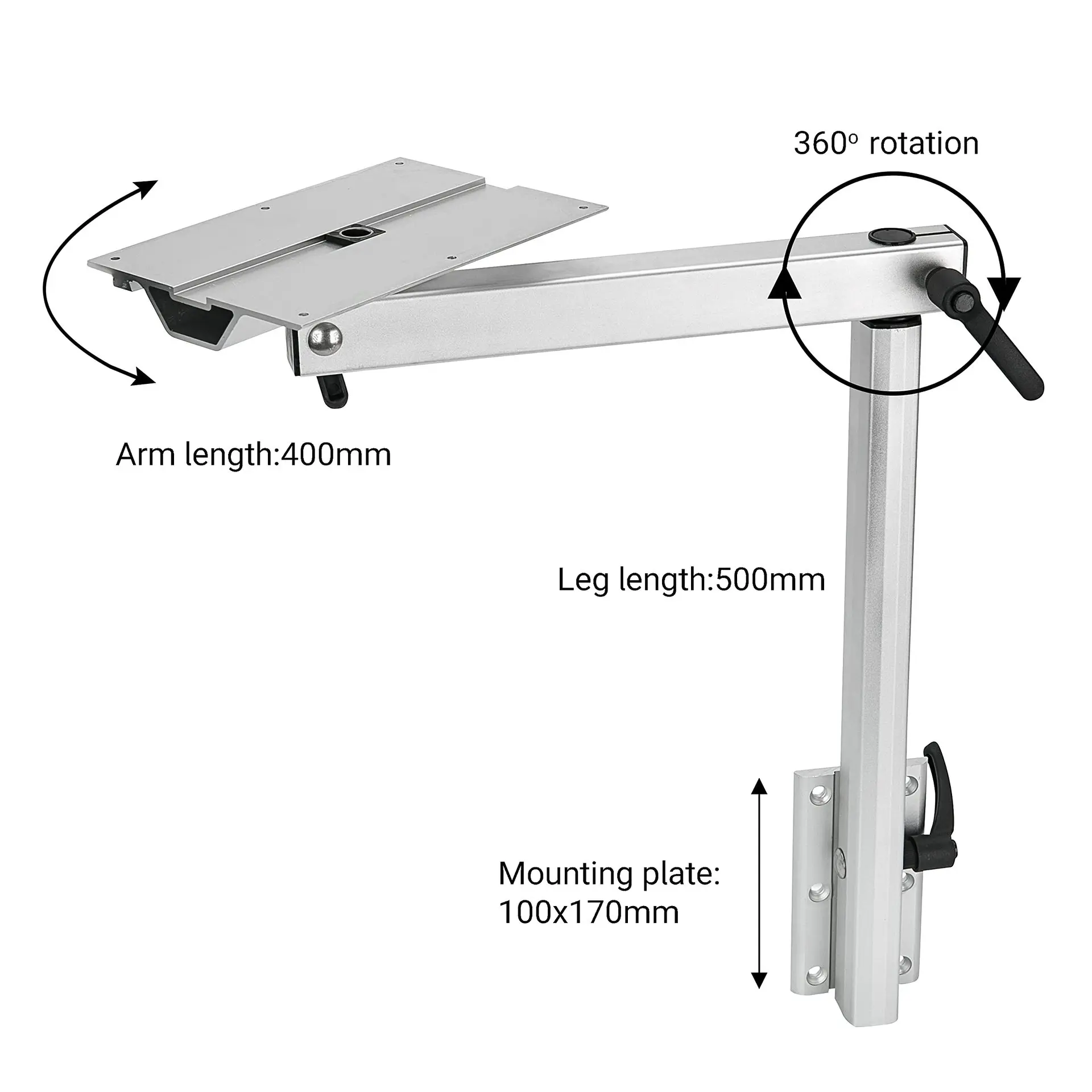 Caravan Accessories Aluminum Alloy Table Leg Movable Rotatable and Height Adjustable For Camper RV Motorhome