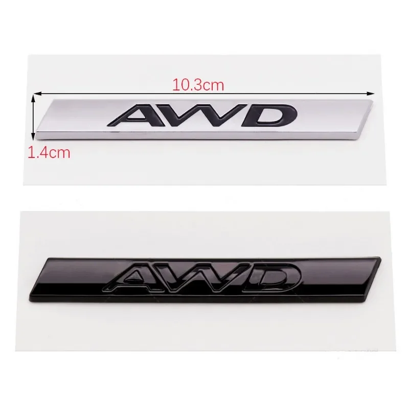 3D ABS Silver Black AWD Logo Emblem Car Rear Trunk Badge Decal For AWD Sticker Auto Styling Accessories