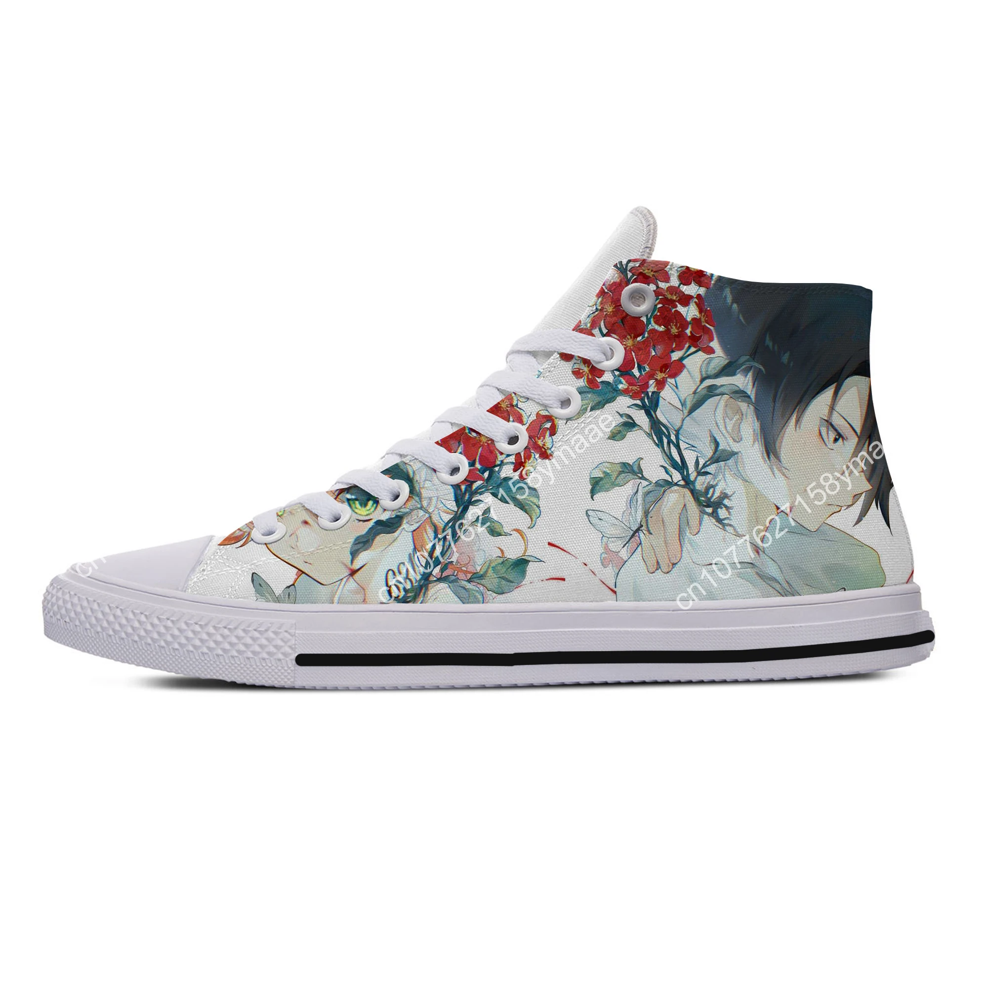Hot Cool Summer Anime The Promised Yakusoku No Neverland Emma Ray Norman Women Men Lightweight Fashion High Help Canvas Shoes