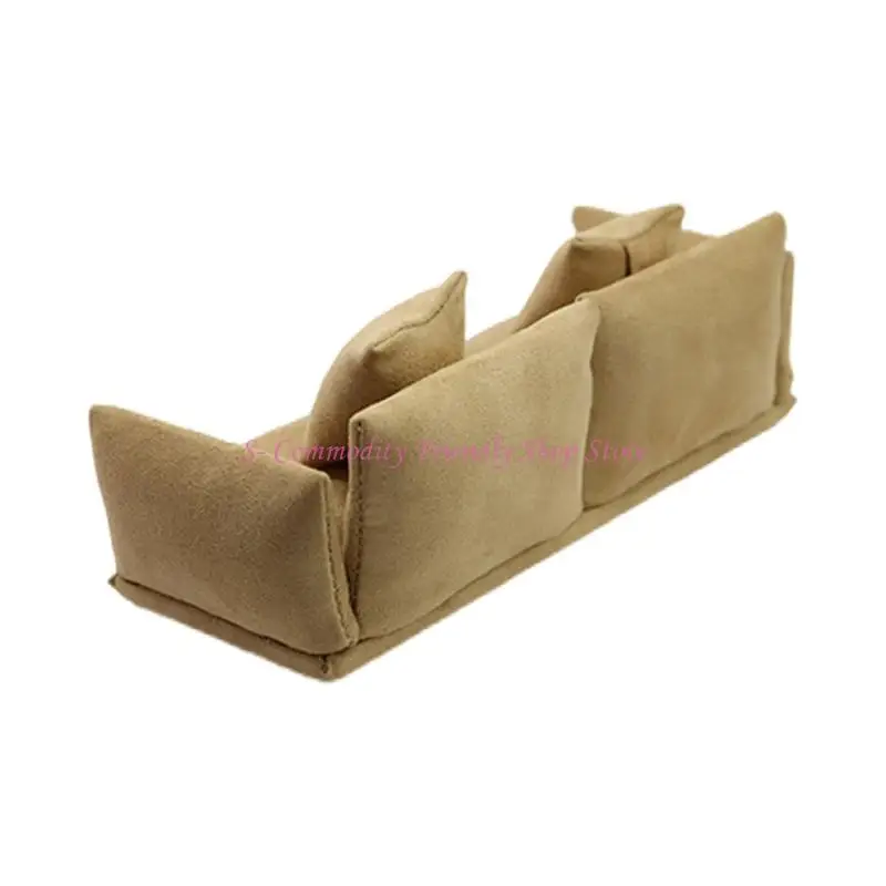 85AE 현대 인형 하우스 소파 소파 장식 1/12 스케일 목재 미니 가구 DIY 룸 액세서리