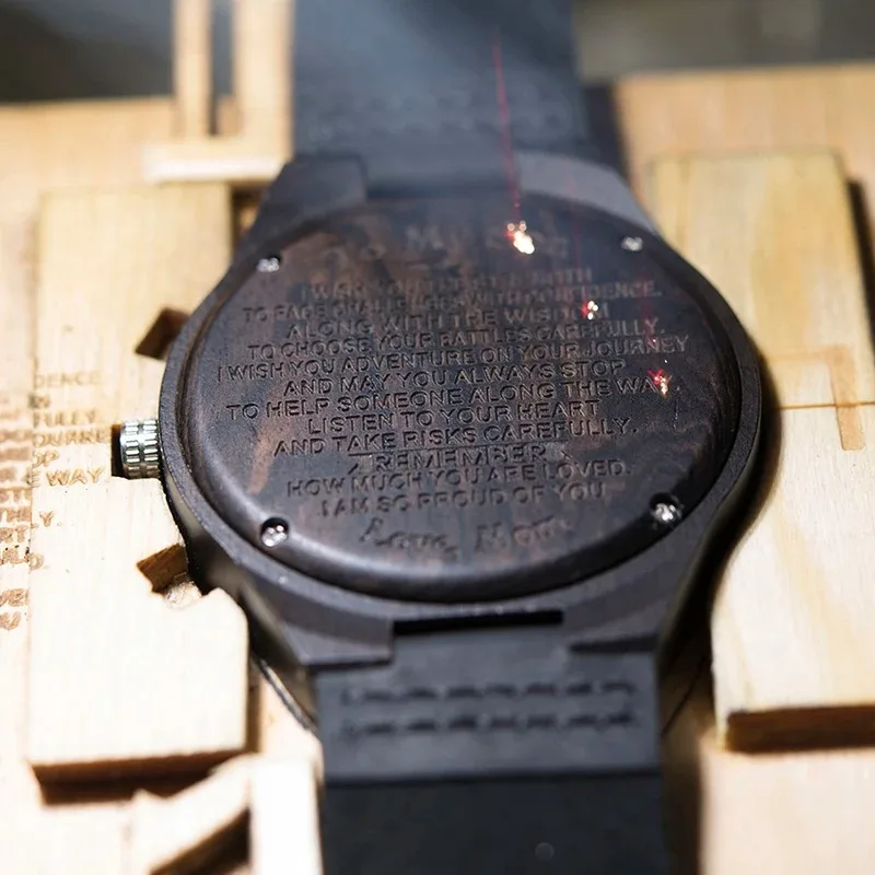 BOBO BIRD ساعة خشب رجال الأعمال ساعات كوارتز محفورة خشبية كرونوغراف ساعة اليد مع عرض التاريخ مخصص reloj madera