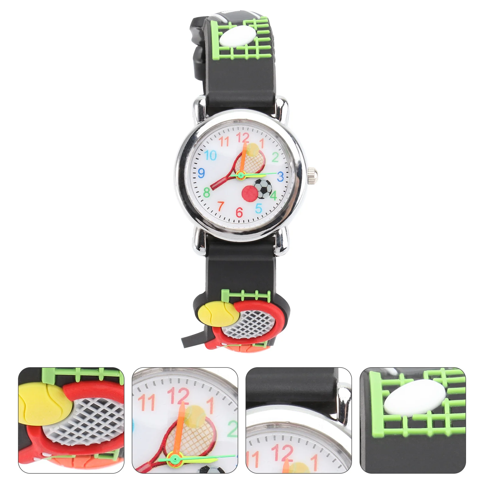 3D Cartoon Children Quartz Tennis Watch Comfortable Adjustable Strap Boys Girls Sports Outdoor Wristwatch Kids Watch