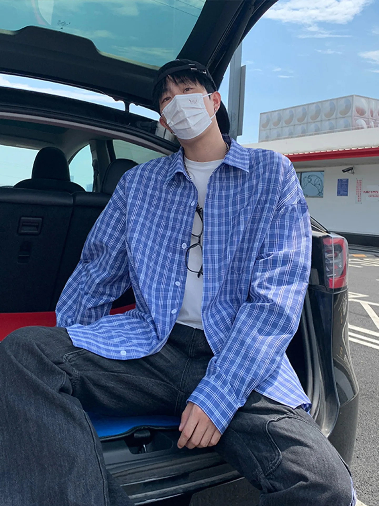 

Мужская осенняя модная брендовая солнцезащитная мужская одежда в японском клетку в стиле ретро, свободный повседневный топ, мужской длинный свеч на пуговицах