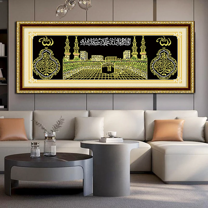 5D DIY diamond painting round diamond mosaic mosque picture rhinestone embroidery religious decoration home Islam