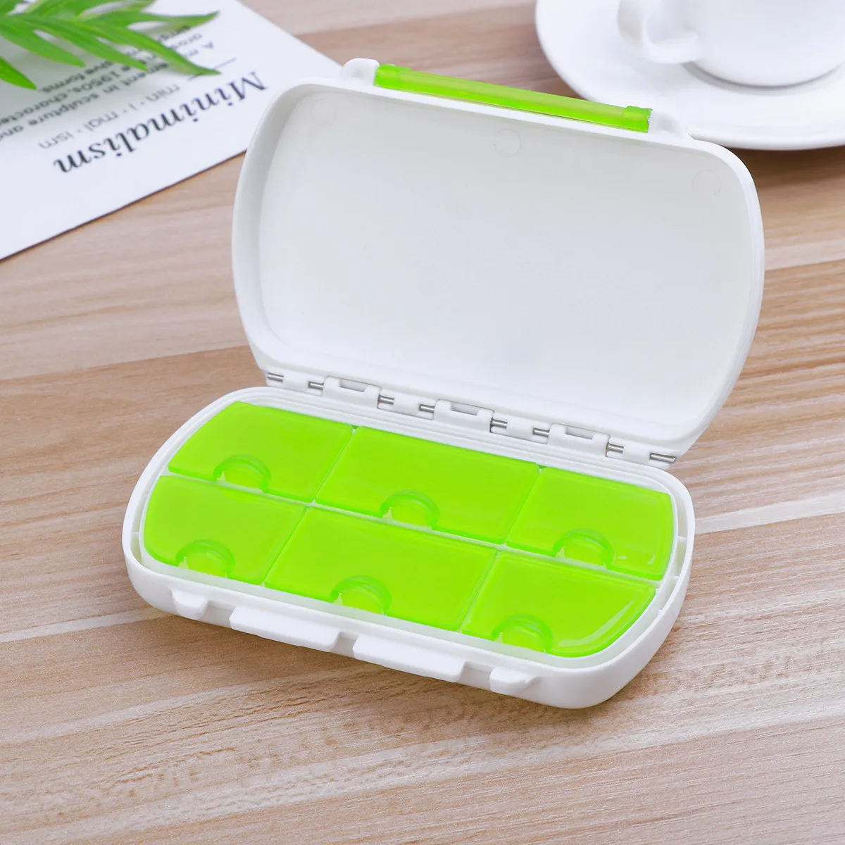 

Rosenice Portable 6-Slot Pill Organizer Compact Daily Medicine Box Travel Vitamin Dispenser Clear Storage Container for Earrings