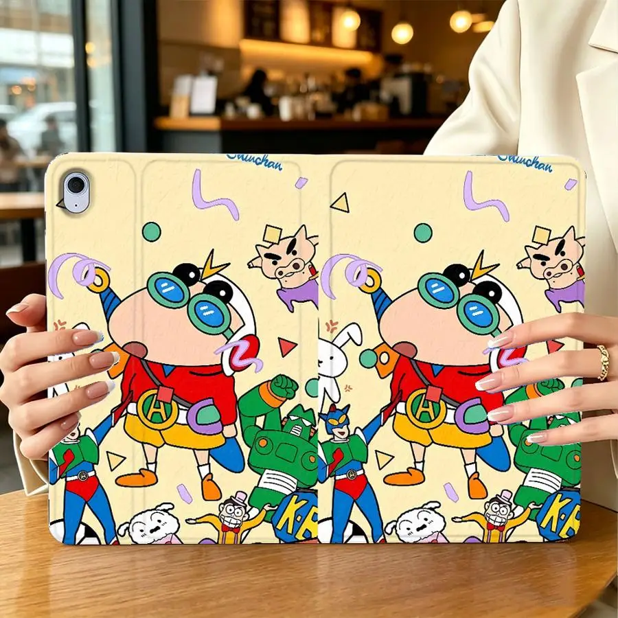 Case for Samsung Galaxy Tab S9 FE S7 S8+ S10 Plus S9+ S10 Lite S10FE S11 A7 Lite A8 A11 A9Plus with Pencil Slot Funny Shin-Chans - view 5