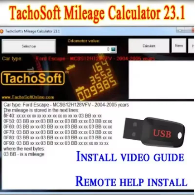 

TachoSoft-Mileage Calculator 23.1, Licensed V23.1 Counter Calculation Software, Digital Odometer Calculator