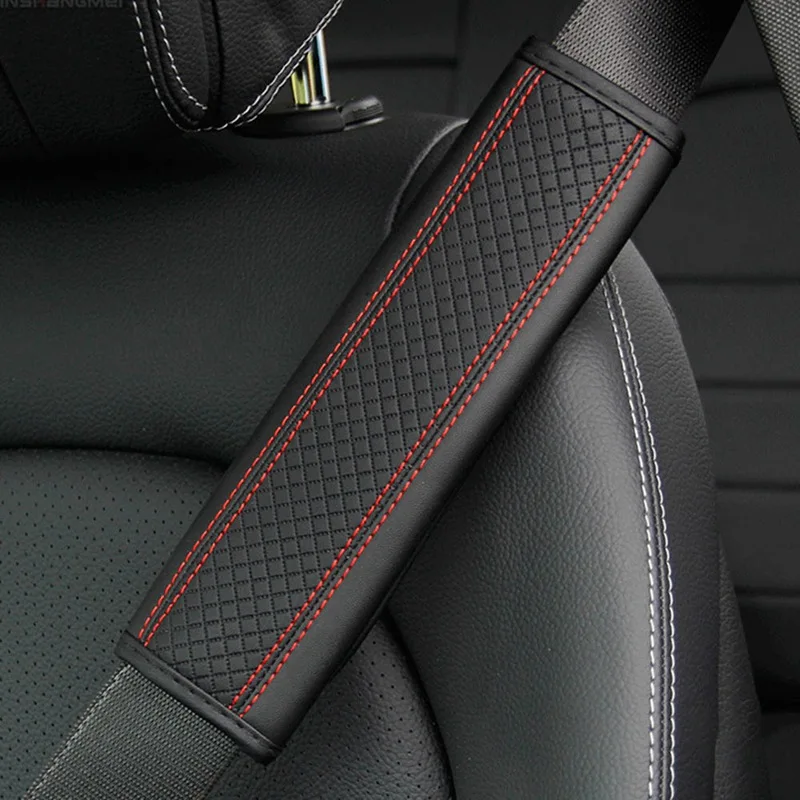 1Pcs Car Universal Soft Comfortable PU Leather Sponge Seat Belt Covers 23*6.5cm for Baby Child Shoulder Safety Protection Pads