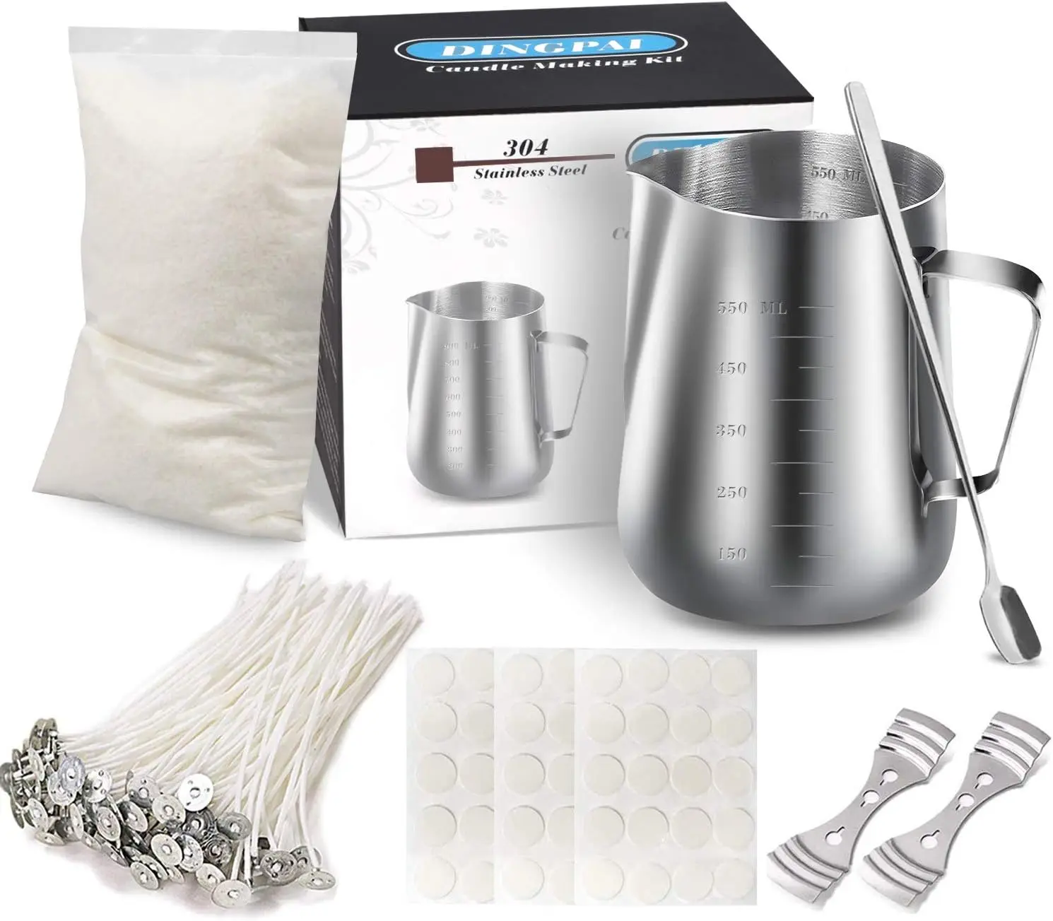 

DIY Candle Making Kit: Soy Wax, Pouring Pot, Wicks & Spoon for Beginners