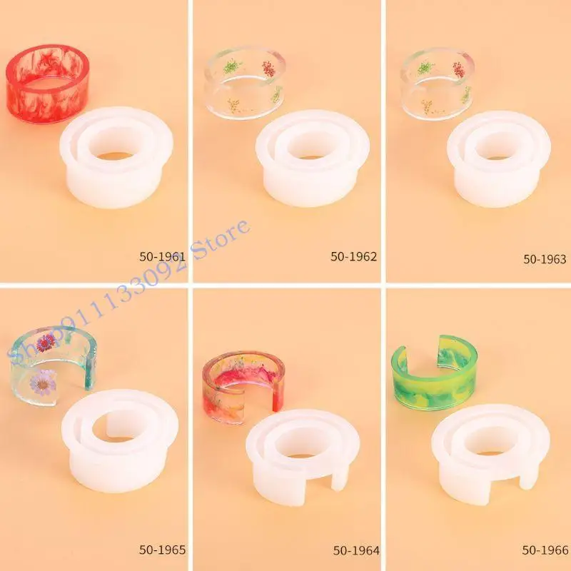 

H9ED Dry Flower Epoxy Resin Mold Egg Shaped Bracelet Silicone Mould Open Design Bangle Mould Hand Resin Craft Jewelry Making