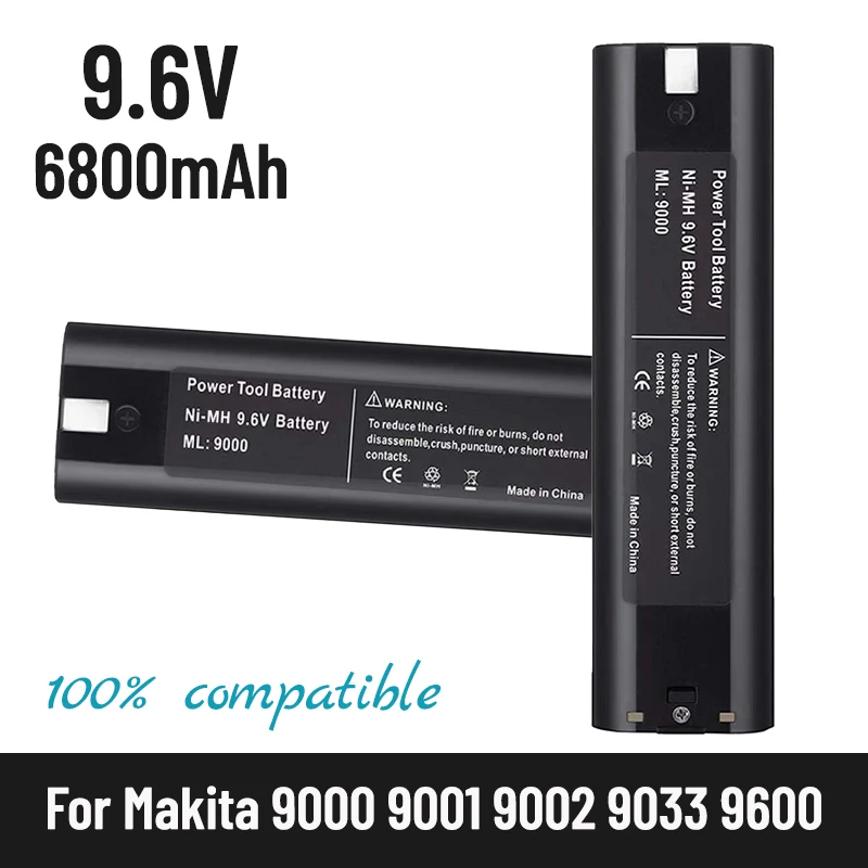 9.6V 6.8Ah NIMH Battery Replacement for Makita 9000 9002 9033, 6095D 6096D 6093D 6012HD DA391D 5090D 4390D 5090D 8402VD ML902