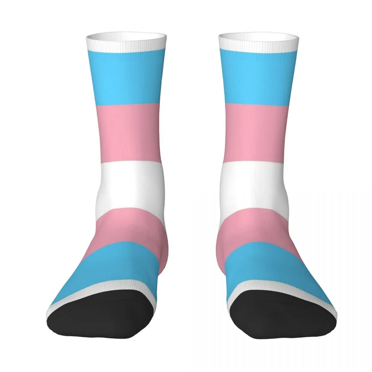 Trans Pride Flag Socks Pink White and Blue Vintage Stockings Women Men Warm Soft Skateboard Socks Winter Anti Bacterial Socks