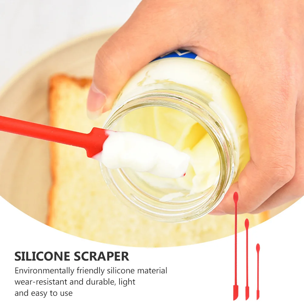 

6Pcs Silicone Jam Scraper Spatula Set Flexible Baking Tools for Bottles Jars Kitchen Silicone Scraper Jam Spatula