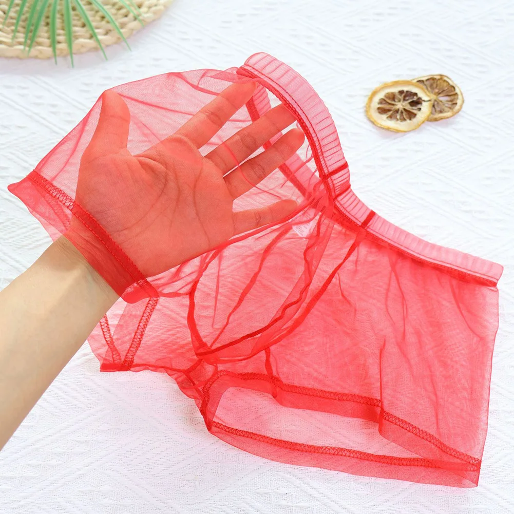 الرجال شير رقيقة جدا ملخصات شبكة انظر من خلال سراويل بوكسر ملابس داخلية جيدة التهوية منتصف الارتفاع منظور سراويل سريعة الجافة الملابس الداخلية #1