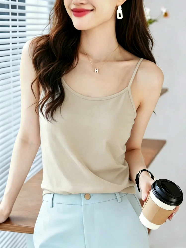 Ice Silk 2026 Summer New Women's Large Size Loose Slimming Camisole Tank Top Inner Wear Belly Concealer Outerwear Base Shirt