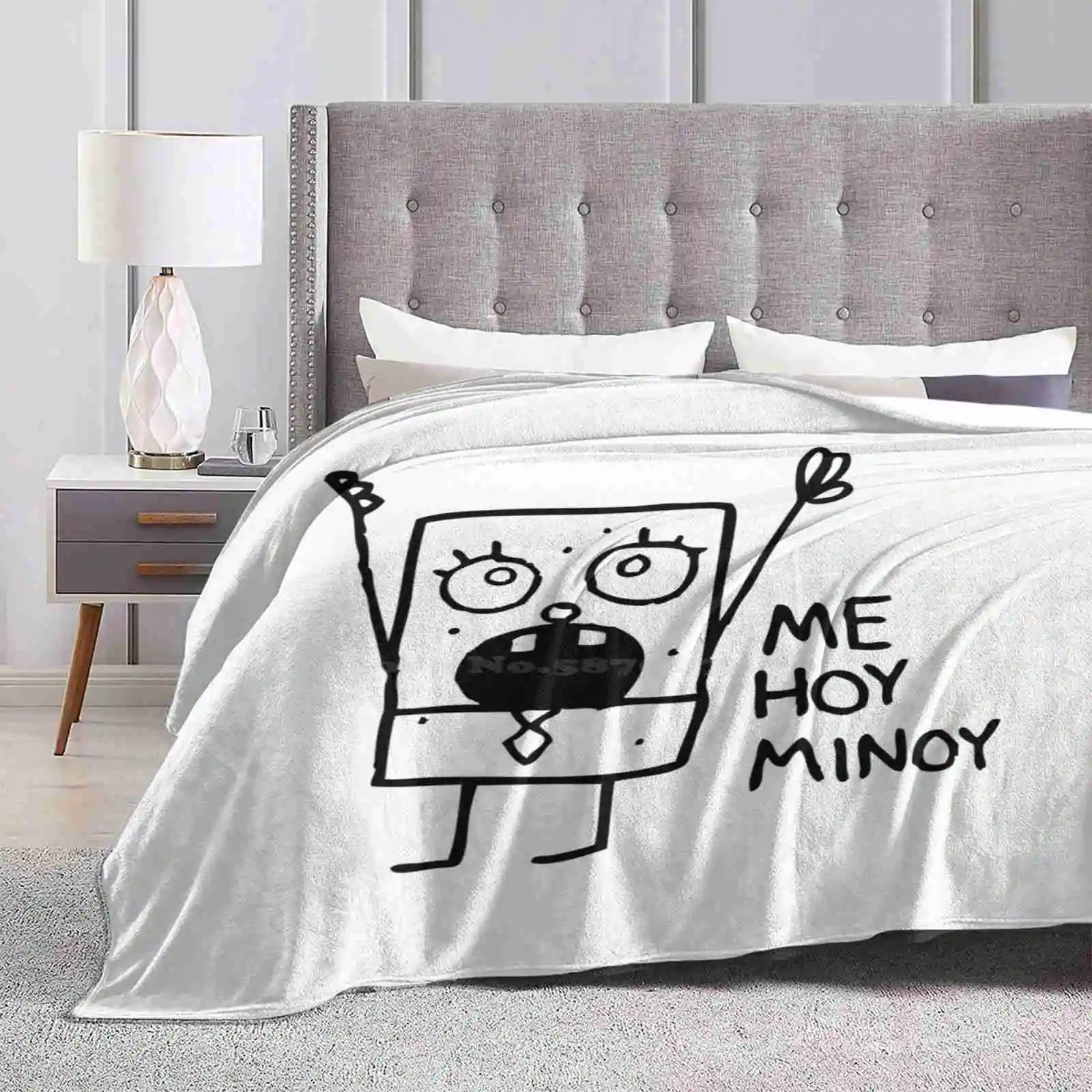 [ Original ] : Doodlebob Best Selling Room Household Flannel Blanket Doodlebob Cute Adorable Simple Frankendoodle Quote Patrick