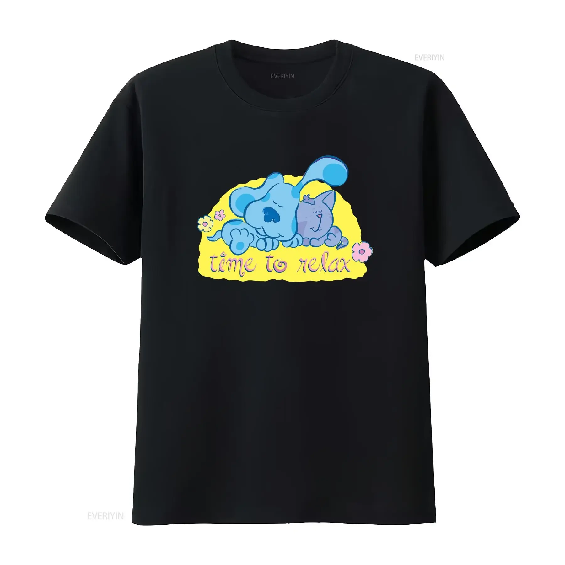T-shirt Blues Clues Classic Time To Relax pour enfants et adultes, S 2Xl, violet, en coton doux, imprimé dessin animé mignon, vintage
