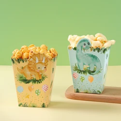 Dinosaur Theme Party Popcorn Boxes Candy Box Dino Dinosaur Party Decor Wedding Baby Shower Kids Girls Birthday Party Supplies