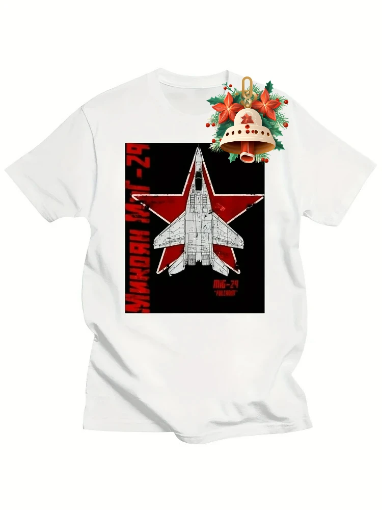 Vintage Cyrillic Soviet Cold War Mig 29 Fulcrum Jet Fighter T-shirt Summer 100%Cotton O-neck Streetwear Mens T Shirt.