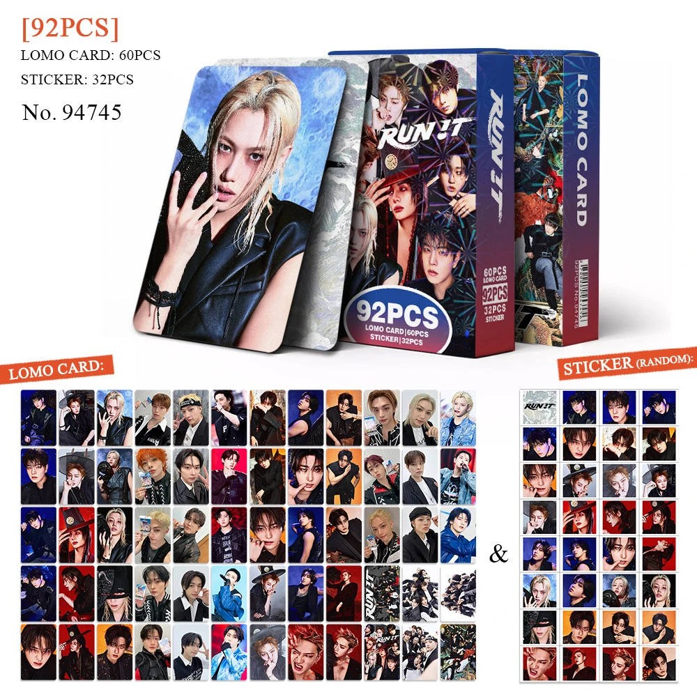 Image of KPOP 2026 92 Stück SKZOO kleine Karten Stray Kids neues Album RUN IT Merchandise Felix Bang Chan Fotokarte Aufkleber LOMO-Karte Fan-Geschenk