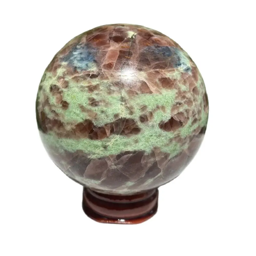 

Natural Crystal Rare Red Green Garnet Ball Spiritual Energy Healing Mineral Sphere Meditation Gem Gift Home Decoration