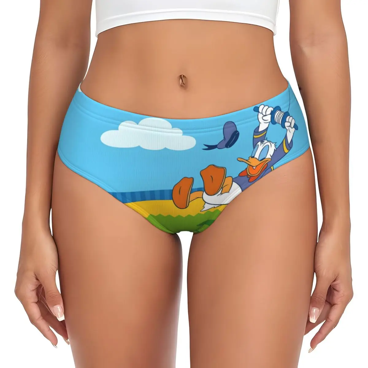 Mutandine brevi da donna personalizzate Donald Duck Comics Mutande intimi femminili morbide Mangas