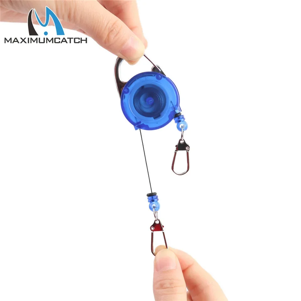 MAXCATCH Fliegenfischen Zinger Retractor Retractable Reel Badge Holder Steel Cord Recoil Stopper Extractor Tool Holder – Detail 17