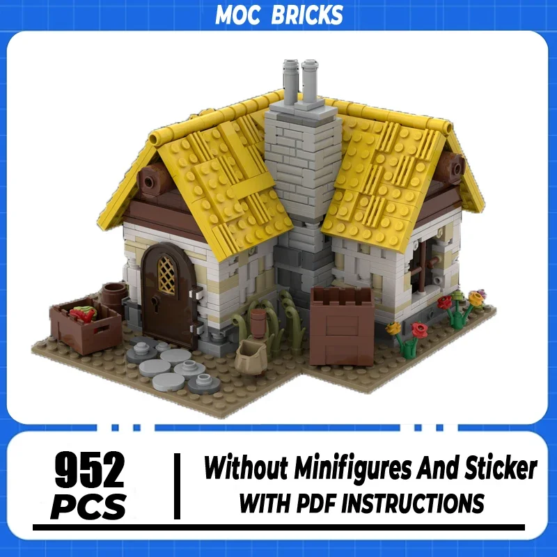 

Строительные блоки Moc, средневековая модель фермерского дома, технологические кирпичи, сборка «сделай сам», средневековая модель замка, строительная игрушка, подарок на праздник