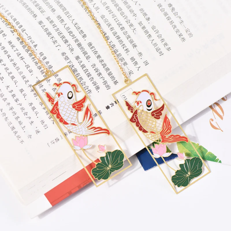 1pc Kawaii Carps Jump Dragon's Gate Bookmark DIY Cute Coloring Embossing Book Mark Page Folder Office School Supplies Stationery