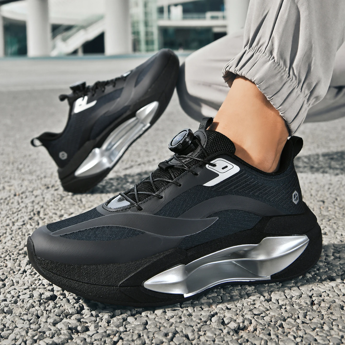 Autumn Unisex Breathable Mesh Shoes Lightweight Comfort Casual Sneakers Shock-absorbing Thick Soft Sole Fashion Running Shoes