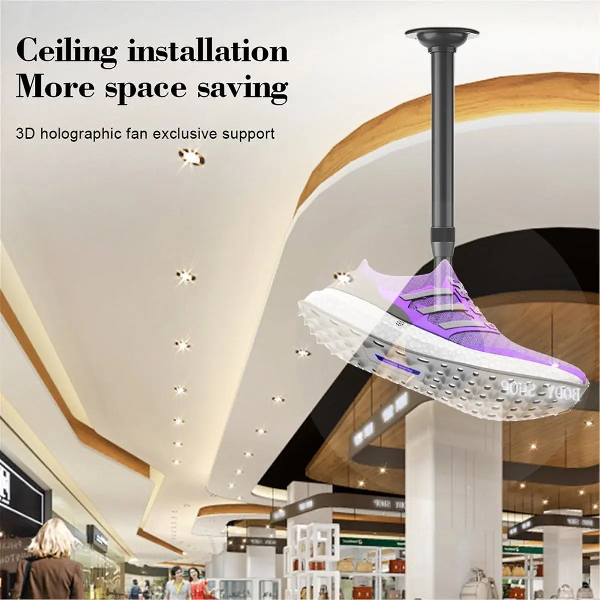 

2026 New 3D Holographic Fan Screen Special Accessories Convenient Multifunctional Display Ceiling Metal Bracket 30-60cm