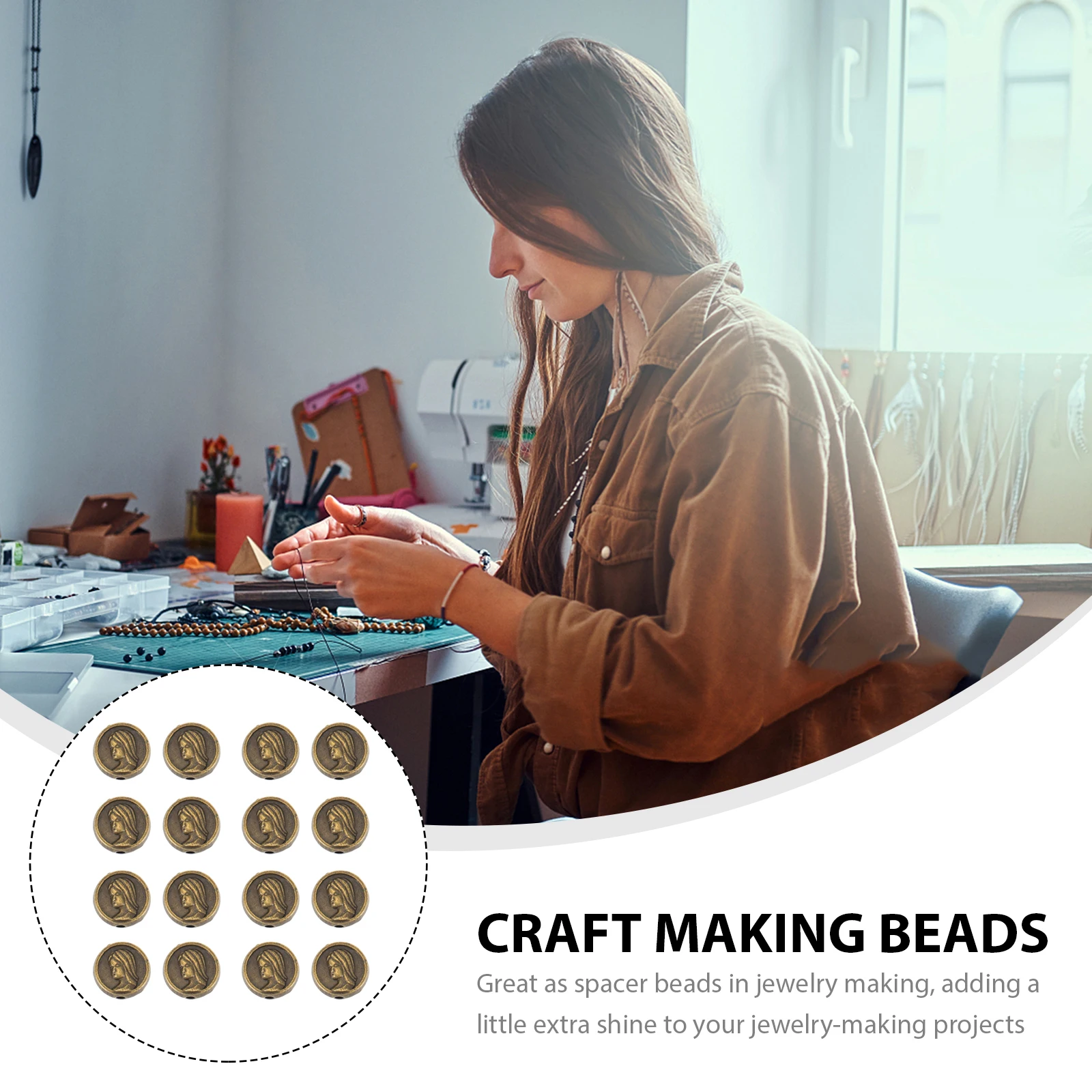 

50 Pcs Pendant Accessories Loose Beads Vintage Jewelry Virgin European and American