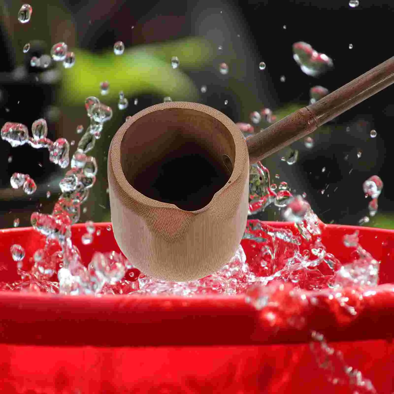 Ladle Water Spoon Dipper Ceremony Tea Scoop Hishaku Handle Cup Bailer Chinese Wooden Bath Bathing Accessories Kitchen Japanese