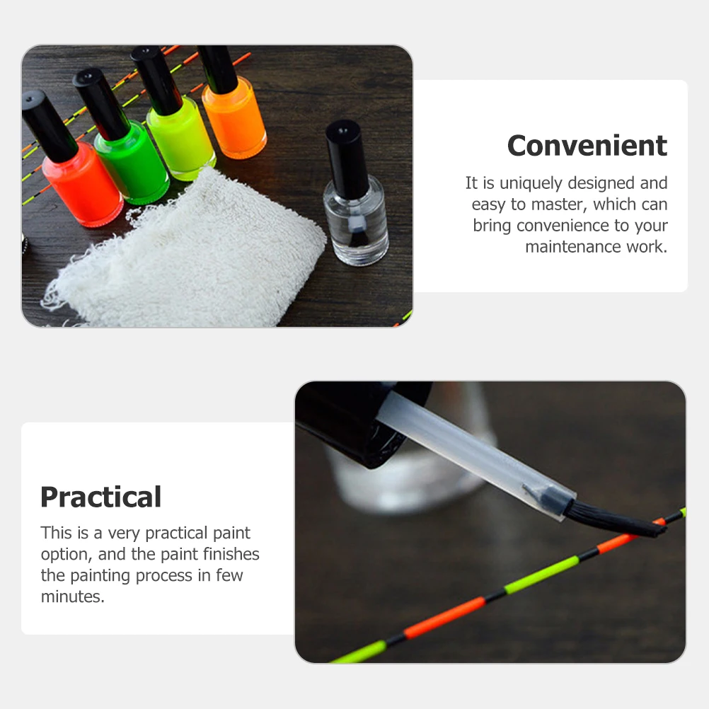 

1 Set Bobber Repair Paint High Gloss Oil Paints Scratch Remover For Fishing Lures Fluorescent Magnifying Paint Kit