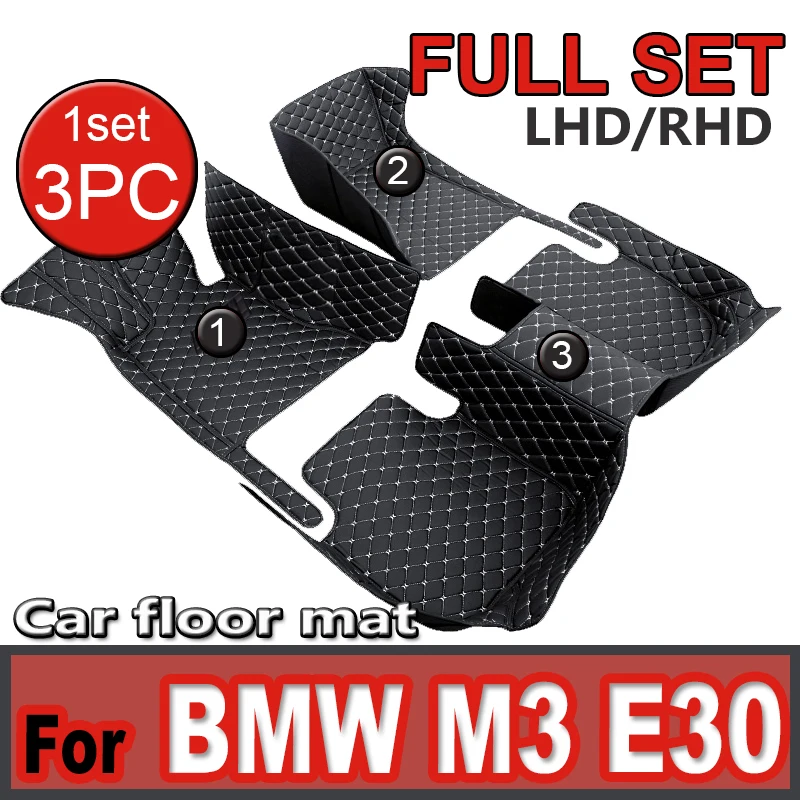 

Car Floor Mat For BMW M3 E30 1986~1991 5 Seats Coupé Leather Floor Mats Full Cover Carpet Protector Mud Car Accessories Interior