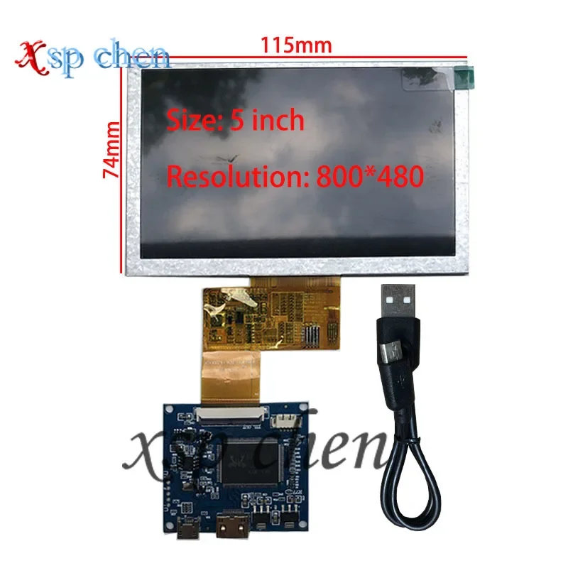 5 inch 800*480 mini HDM multi-function control driver board LCD screen controller AT050TN43 HSD050IDW1-A20