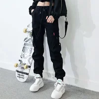 Hip Hop Women's Sweatpants Sports Fashion Cargo Pants Female Korean Harem Pants Black Loose Casual Joggers Plus Size Trousers - Image 4