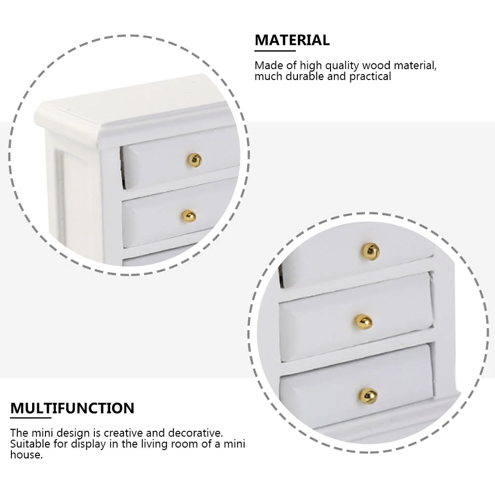 Furniture Dollhouse Chest of Drawers Toys Bedside Table Model Micro Cabinet Mini