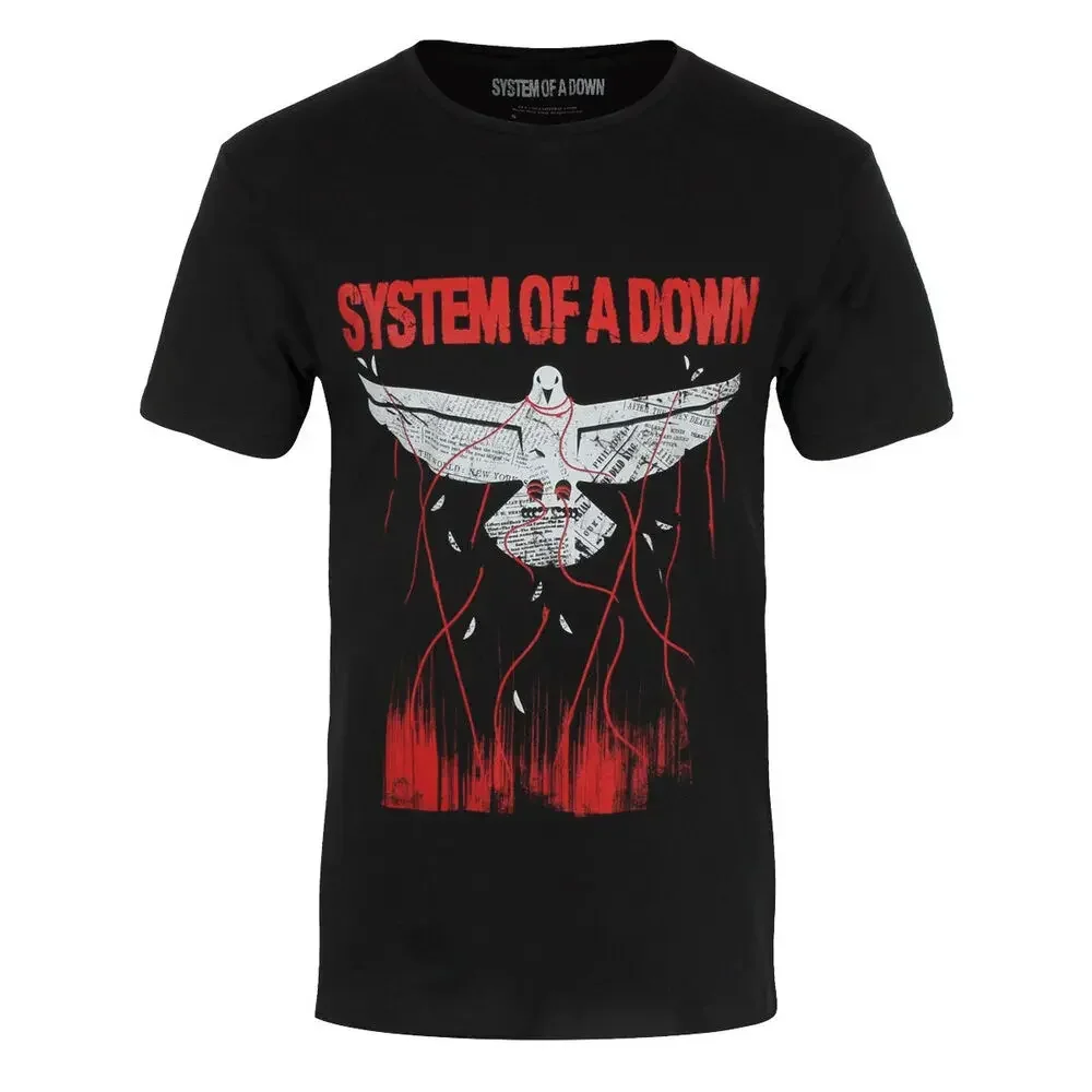 System Of A Down T-Shirt Dove Overcome Band Black New   High Quality 100%Cotton Short Sleeve