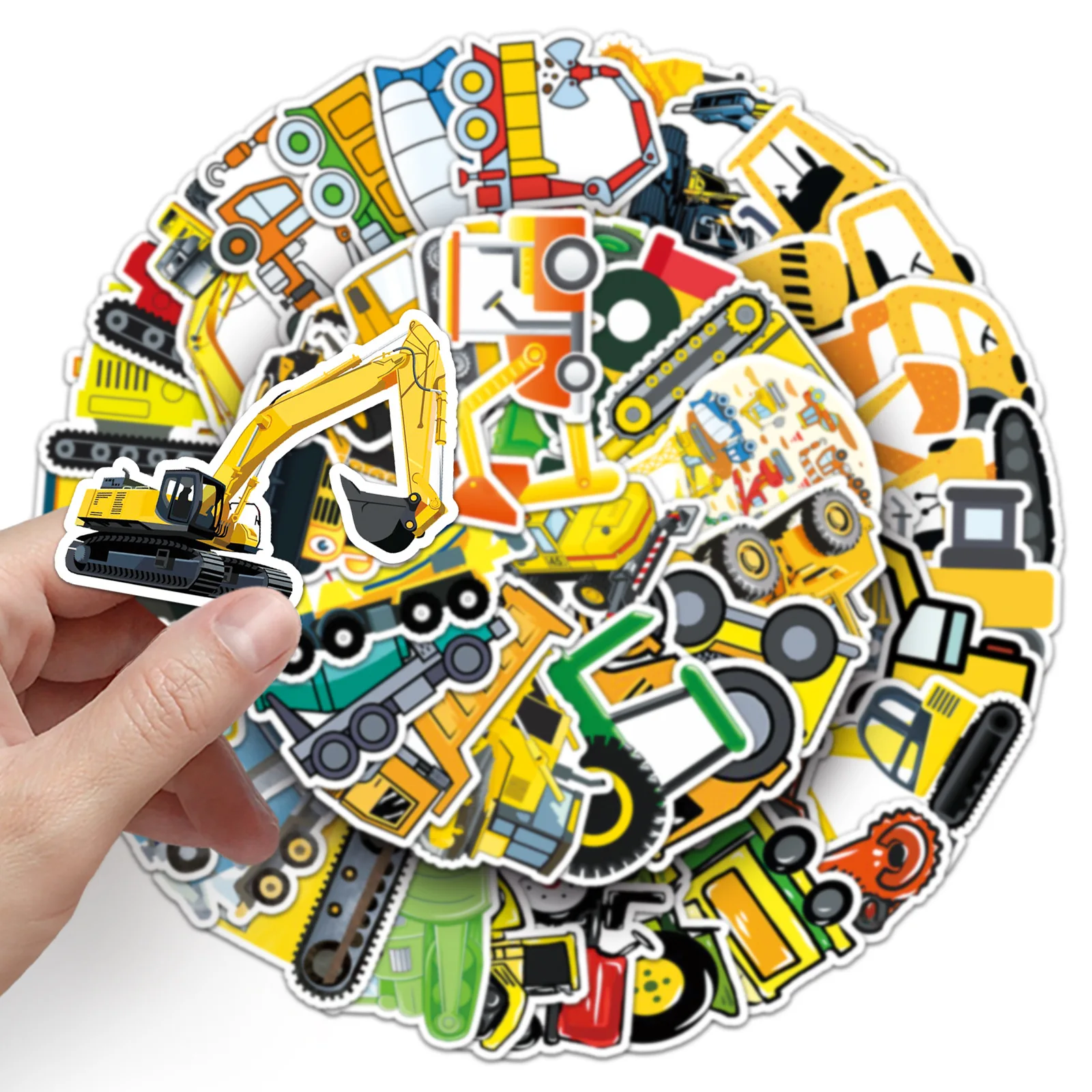 50 cartoon stickers for construction vehicles, skateboard luggage stickers, laptops, cars, motorcycles, decorations