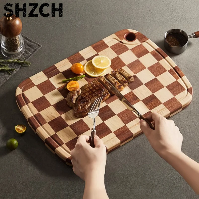 Fashion Anti-Mold Cutting Board Ebony Wood Chopping Block for Kitchen Antibacterial Fruit Vegetable Board Non-Slip Butcher Block
