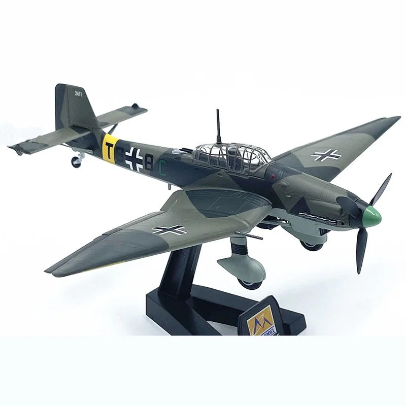 

German JU87D Militarized Combat Bomber Plastic Model 1:72 Scale Toy Gift Collection Simulation Display Decoration