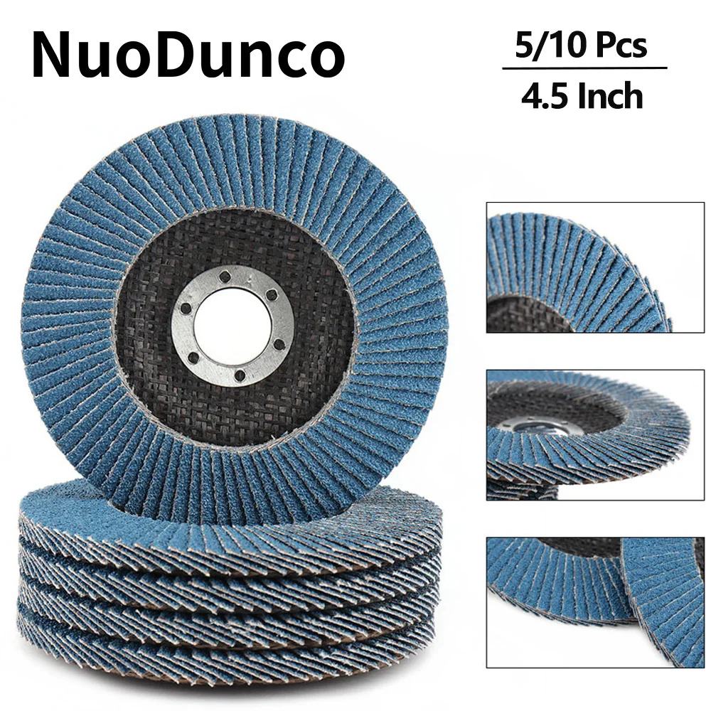 5/10Pcs 115mm Zirconia Flap Discs 40/60/80/120 Grit Grinding Wheels for Angle Grinder Metal Stainles Polishing & Sanding