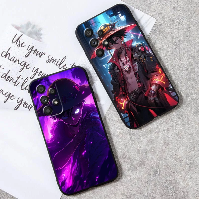 Casing ponsel Anime mewah satu potong, casing ponsel belakang hitam untuk Samsung A53 A52 A33 A32 A51 A71 A21S A13 A73 A50 A22 A23 A03 A72 A54 A12 5G