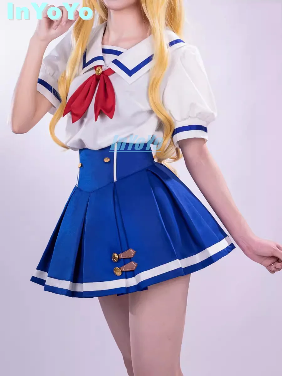 InYoYo Hoshimiya Ichigo Aikatsu Series Cosplay Costume Lovely Summer School Uniform JK Dress Women Halloween Party Outfit New