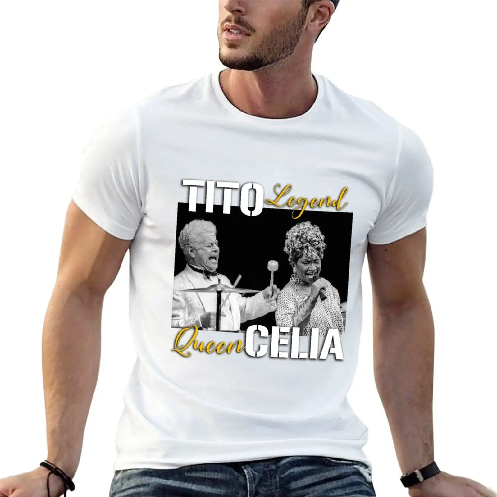 

brand Tito men for shirts Legend Puente cotton t man t luxury Queen T-Shirt 100% casual shirt Cruz Celia men